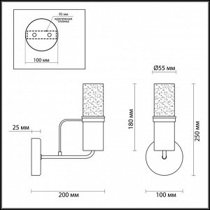 4403/1W COMFI LN19 095 никель, хром Бра E14 1*40W 220V NEVADA