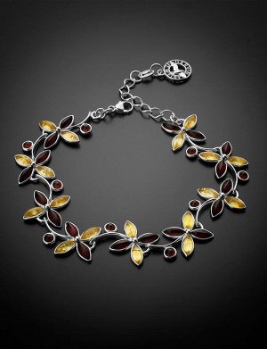 Яркий и нарядный браслет с янтарём «Лаванда»