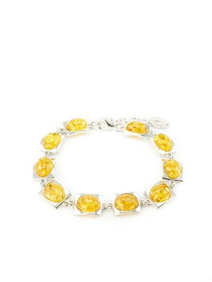 Эффектный браслет«Эллипс» с лимонным янтарём