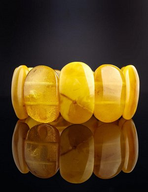 Браслет из цельного медового янтаря с эффектом старения «Пластинки широкие», 905106152