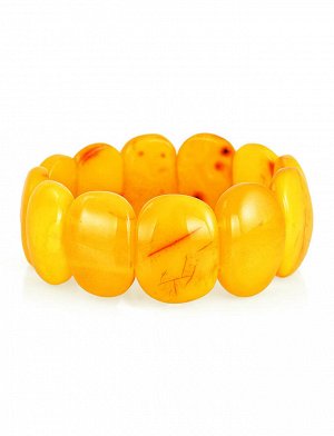 Элегантный браслет из натурального состаренного янтаря медового цвета, 905106153