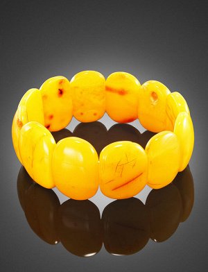 Элегантный браслет из натурального состаренного янтаря медового цвета, 905106153