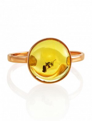 Кольцо из золота с натуральным балтийским янтарём с инклюзом «Клио», 906207099