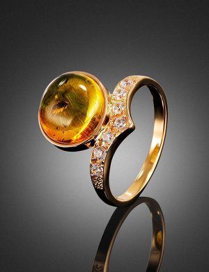Уникальное золотое кольцо, украшенное янтарём с включением насекомого «Клио», 906207482