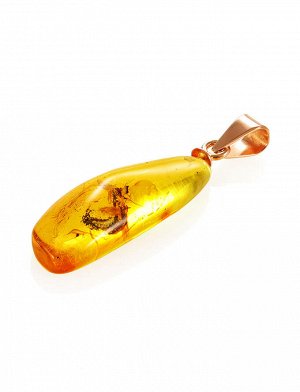Небольшая подвеска из золота и натурального янтаря с инклюзом «Клио», 907507495