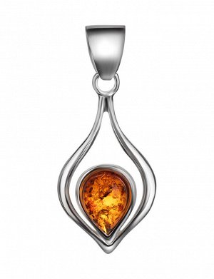 Серебряная подвеска со сверкающим янтарем «Фиори», 501703150