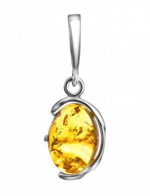 Изящная подвеска из натурального искрящегося янтаря лимонного цвета с серебром «Вивальди», 501705351