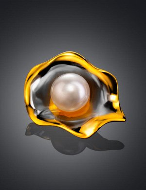 Изысканный кулон из золочённого серебра с жемчугом «Турандот», 911003122