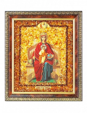 Икона Богоматери «Державная» с натуральным балтийским янтарём, 906904401
