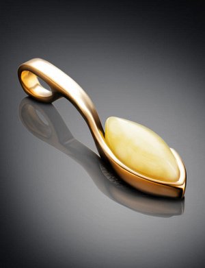 Изящный позолоченный кулон «Адажио» с медовым янтарём, 910203094