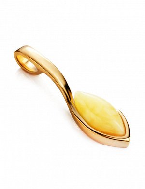 Изящный позолоченный кулон «Адажио» с медовым янтарём, 910203094
