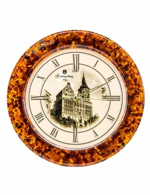 Декоративные настенные часы с натуральным янтарём «Кафедральный собор», 913105683