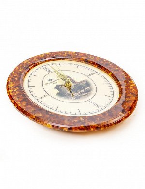 Часы овальной формы из живописной янтарной мозаики, 913106008