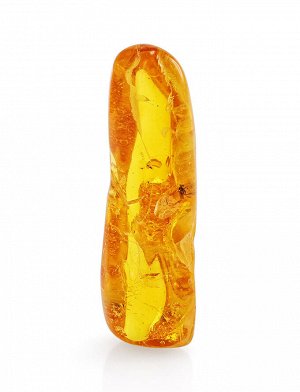 Удлинённый кусочек натурального балтийского янтаря лимонного цвета с инклюзом, 801305256