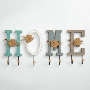 Крючки для одежды декоративные TAKE IT EASY «Home — буквы с крючком», 26x12 см