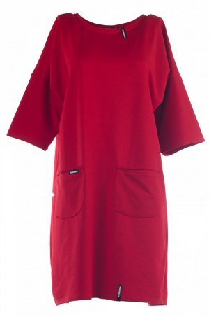 Женское платье миди красное 2299824 размер 52