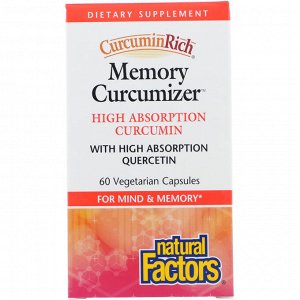 Natural Factors,  - Куркуминовое богатство - , пищевая добавка для оптимизации памяти, 60 мягких желатиновых капсул с жидкостью