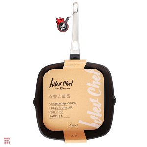 Ivlev Chef Royal Сковорода-гриль литая d28х28см, антиприг.покрытие Whitford Quantanium, индукция