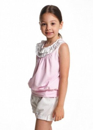 Розовая футболка Mini Maxi на манжете. Качественная вещь! В ней и в пир, и в мир! Размер 116 см