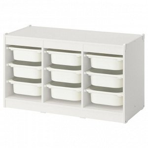 TROFAST, комбинация для хранения с коробками, белый /white, 99x44x55 см