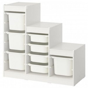 TROFAST, комбинация для хранения с коробками, белый /white, 99x44x95 см