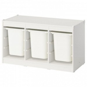 TROFAST, комбинация для хранения с коробками, белый /white, 99x44x55 см