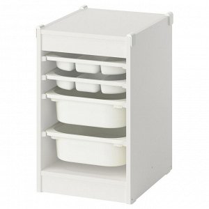 TROFAST, комбинация для хранения с коробками / лотками, белый /white, 34x44x56 см