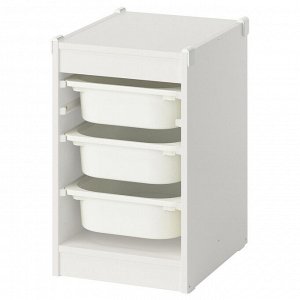 TROFAST, комбинация для хранения с коробками, белый /white, 34x44x56 см