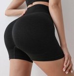 Шорты моделирующие для спорта с высокой посадкой, быстросохнущие, черный