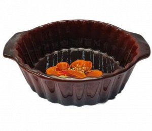 Форма для запекания керамическая МАК круглая с ручками
