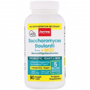 Jarrow Formulas, Saccharomyces Boulardii + МОС (маннанолигосахариды), 5 млрд, 90 вегетарианских капсул