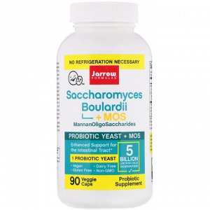 Jarrow Formulas, Saccharomyces Boulardii + МОС (маннанолигосахариды), 5 млрд, 90 вегетарианских капсул