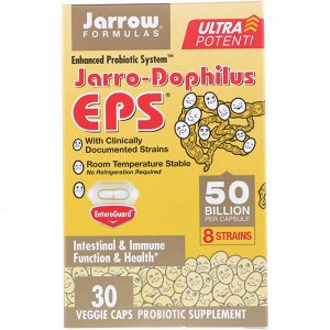 Jarrow Formulas, Jarro-Dophilus EPS, максимальная эффективность, 50 млрд, 30 вегетарианских капсул