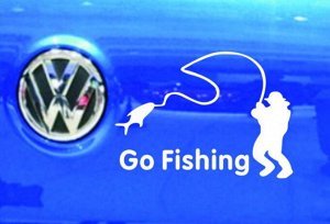 Наклейка "Иди на рыбалку"
