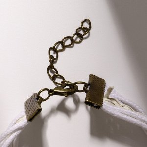 Браслет кожа «Магия знаков» кошечка, L=17 см, белый