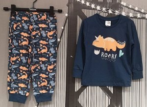 Ohana market 35102 Пижама синий динозавр