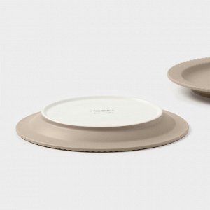 Тарелки Magistro Jarwah Lausanne, d=21.3 см, обеденные, набор 2 шт., фарфор, бежевые