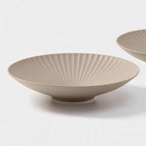 Тарелки Magistro Jarwah Lausanne, 600 мл, 21.5x5 см, глубокие, набор 2 шт., фарфор, бежевые