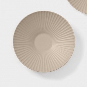 Тарелки Magistro Jarwah Lausanne, 600 мл, 21.5x5 см, глубокие, набор 2 шт., фарфор, бежевые