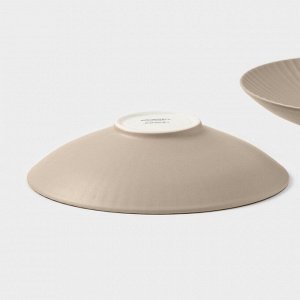 Тарелки Magistro Jarwah Lausanne, 600 мл, 21.5x5 см, глубокие, набор 2 шт., фарфор, бежевые