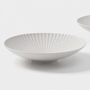 Тарелки Magistro Jarwah Lausanne, 600 мл, 21.5x5 см, глубокие, набор 2 шт., фарфор, белые