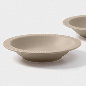 Тарелки Magistro Jarwah Lausanne, 550 мл, 21.3x4 см, глубокие, набор 2 шт., фарфор, бежевые