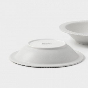 Тарелки Magistro Jarwah Lausanne, 550 мл, 21.3x4 см, глубокие, набор 2 шт., фарфор, белые