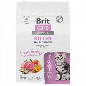 Brit Care д/котят Kitten Healthy Growth берем/комящ.кош Индейка 400гр