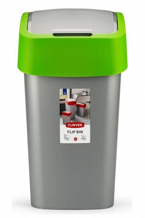 CURVER Ведро для мусора "FLIP BIN" 25л цв.зеленый