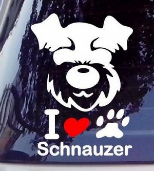 Наклейка светоотражающая "Я люблю шнауцер"