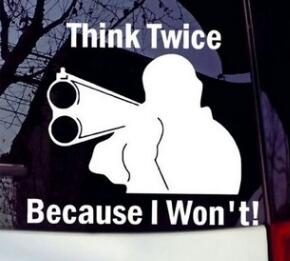 Наклейка светоотражающая "Подумай дважды, потому что я не буду"