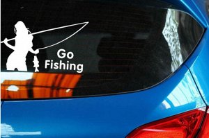 Наклейка "Иди на рыбалку"