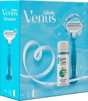 Подарочный набор VENUS Бритва с 1 сменной кассетой+SATIN CARE Гель Д/бритья женский Д/чувств кожи 75мл