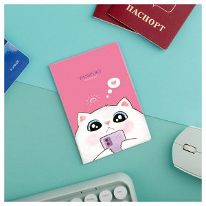 Обложка для паспорта MESHU ""Meow"", ПВХ, 2 кармана